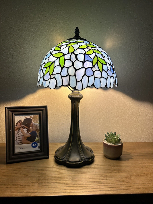 Tiffany-Style Stained Glass Table Lamp | Vintage Bedside Lamp for Home Decor | Handmade Stained Glass Lighting for Living Room & Bedroom