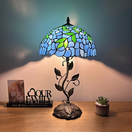 Tiffany-Style Stained Glass Table Lamp | Vintage Bedside Lamp for Home Decor | Handmade Stained Glass Lighting for Living Room & Bedroom