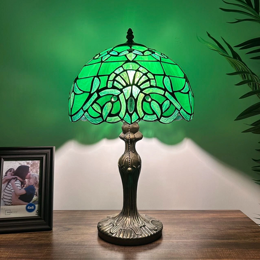 Tiffany-Style Stained Glass Table Lamp | Vintage Bedside Lamp for Home Decor | Handmade Stained Glass Lighting for Living Room & Bedroom