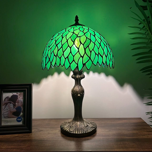 Tiffany-Style Stained Glass Table Lamp | Vintage Bedside Lamp for Home Decor | Handmade Stained Glass Lighting for Living Room & Bedroom