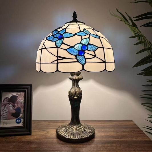 Tiffany-Style Stained Glass Table Lamp | Vintage Bedside Lamp for Home Decor | Handmade Stained Glass Lighting for Living Room & Bedroom