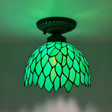 Tiffany-Style Stained Glass Ceiling Light – Colorful Mosaic Flush Mount Lamp for Hallway, Bedroom & Living Room