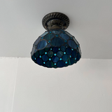 Tiffany-Style Stained Glass Ceiling Light – Colorful Mosaic Flush Mount Lamp for Hallway, Bedroom & Living Room