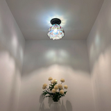Tiffany-Style Stained Glass Ceiling Light – Colorful Mosaic Flush Mount Lamp for Hallway, Bedroom & Living Room