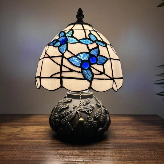 Tiffany-Style Stained Glass Table Lamp | Vintage Bedside Lamp for Home Decor | Handmade Stained Glass Lighting for Living Room & Bedroom