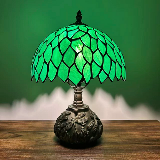 Tiffany-Style Stained Glass Table Lamp | Vintage Bedside Lamp for Home Decor | Handmade Stained Glass Lighting for Living Room & Bedroom