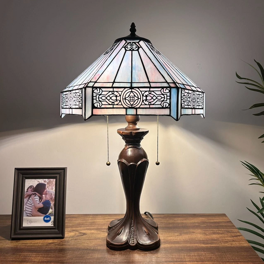 Tiffany-Style Stained Glass Table Lamp | Vintage Bedside Lamp for Home Decor | Handmade Stained Glass Lighting for Living Room & Bedroom