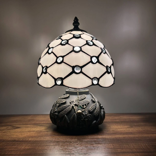 Tiffany-Style Stained Glass Table Lamp | Vintage Bedside Lamp for Home Decor | Handmade Stained Glass Lighting for Living Room & Bedroom