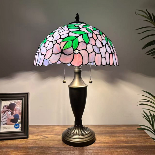 Tiffany-Style Stained Glass Table Lamp | Vintage Bedside Lamp for Home Decor | Handmade Stained Glass Lighting for Living Room & Bedroom