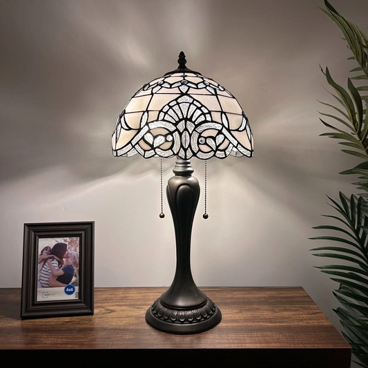 Tiffany-Style Stained Glass Table Lamp | Vintage Bedside Lamp for Home Decor | Handmade Stained Glass Lighting for Living Room & Bedroom