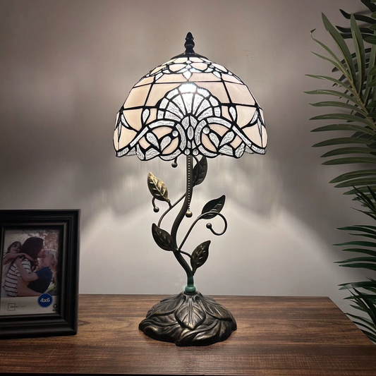 Tiffany-Style Stained Glass Table Lamp | Vintage Bedside Lamp for Home Decor | Handmade Stained Glass Lighting for Living Room & Bedroom