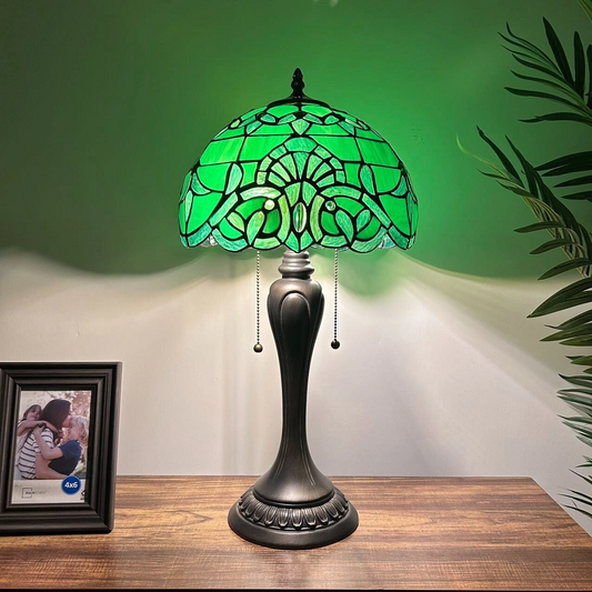 Tiffany-Style Stained Glass Table Lamp | Vintage Bedside Lamp for Home Decor | Handmade Stained Glass Lighting for Living Room & Bedroom