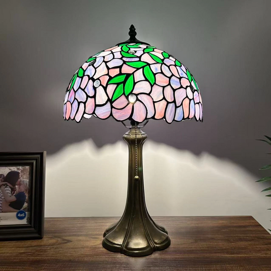 Tiffany-Style Stained Glass Table Lamp | Vintage Bedside Lamp for Home Decor | Handmade Stained Glass Lighting for Living Room & Bedroom