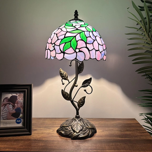Tiffany-Style Stained Glass Table Lamp | Vintage Bedside Lamp for Home Decor | Handmade Stained Glass Lighting for Living Room & Bedroom