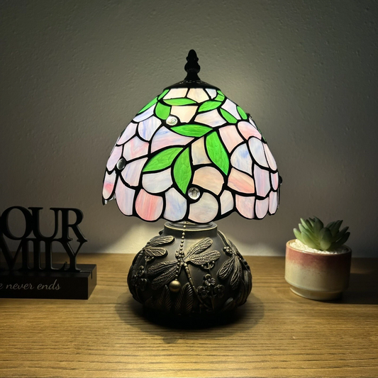 Tiffany-Style Stained Glass Table Lamp | Vintage Bedside Lamp for Home Decor | Handmade Stained Glass Lighting for Living Room & Bedroom