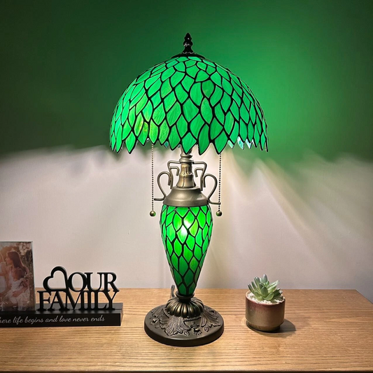 Tiffany-Style Stained Glass Table Lamp | Vintage Bedside Lamp for Home Decor | Handmade Stained Glass Lighting for Living Room & Bedroom