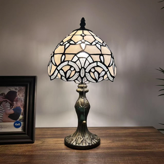 Tiffany-Style Stained Glass Table Lamp | Vintage Bedside Lamp for Home Decor | Handmade Stained Glass Lighting for Living Room & Bedroom