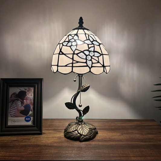 Tiffany-Style Stained Glass Table Lamp | Vintage Bedside Lamp for Home Decor | Handmade Stained Glass Lighting for Living Room & Bedroom
