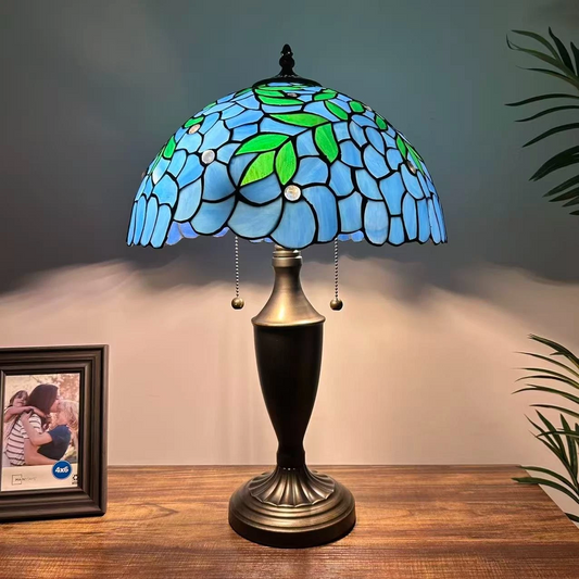 Tiffany-Style Stained Glass Table Lamp | Vintage Bedside Lamp for Home Decor | Handmade Stained Glass Lighting for Living Room & Bedroom