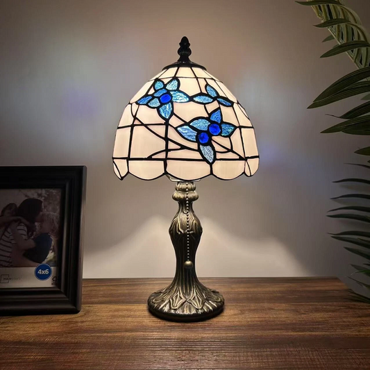 Tiffany-Style Stained Glass Table Lamp | Vintage Bedside Lamp for Home Decor | Handmade Stained Glass Lighting for Living Room & Bedroom