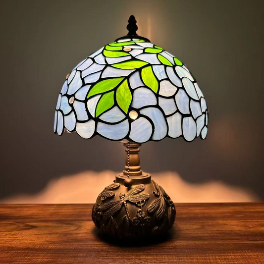 Tiffany-Style Stained Glass Table Lamp | Vintage Bedside Lamp for Home Decor | Handmade Stained Glass Lighting for Living Room & Bedroom