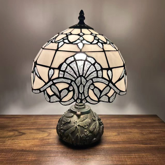 Tiffany-Style Stained Glass Table Lamp | Vintage Bedside Lamp for Home Decor | Handmade Stained Glass Lighting for Living Room & Bedroom