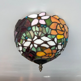 Tiffany-Style Stained Glass Ceiling Light – Colorful Mosaic Flush Mount Lamp for Hallway, Bedroom & Living Room