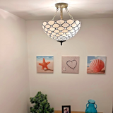 Tiffany-Style Stained Glass Ceiling Light – Colorful Mosaic Flush Mount Lamp for Hallway, Bedroom & Living Room