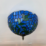 Tiffany-Style Stained Glass Ceiling Light – Colorful Mosaic Flush Mount Lamp for Hallway, Bedroom & Living Room